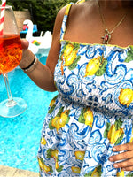 Lemon Majolica Smocked Dress - Made in Italy