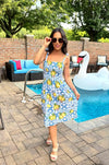 Lemon Majolica Smocked Dress - Made in Italy