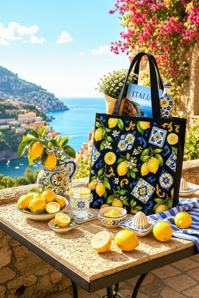 Lemon Majolica Tote Lifestyle Variation