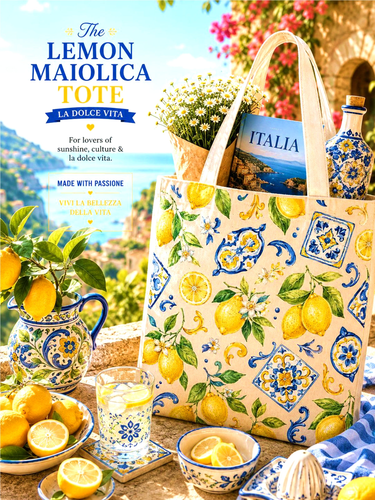 The Lemon Majolica Tote