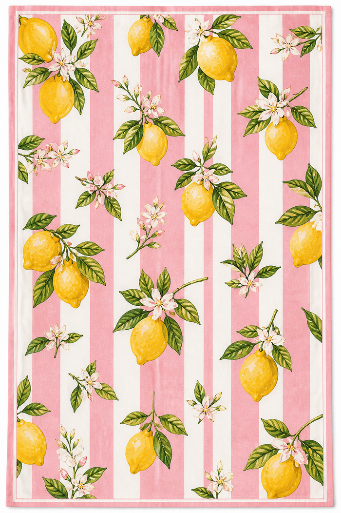 Lemon Pink Beach Towel