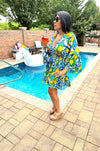 Lemon Spritz Peasant Dress