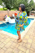 Lemon Spritz Peasant Dress