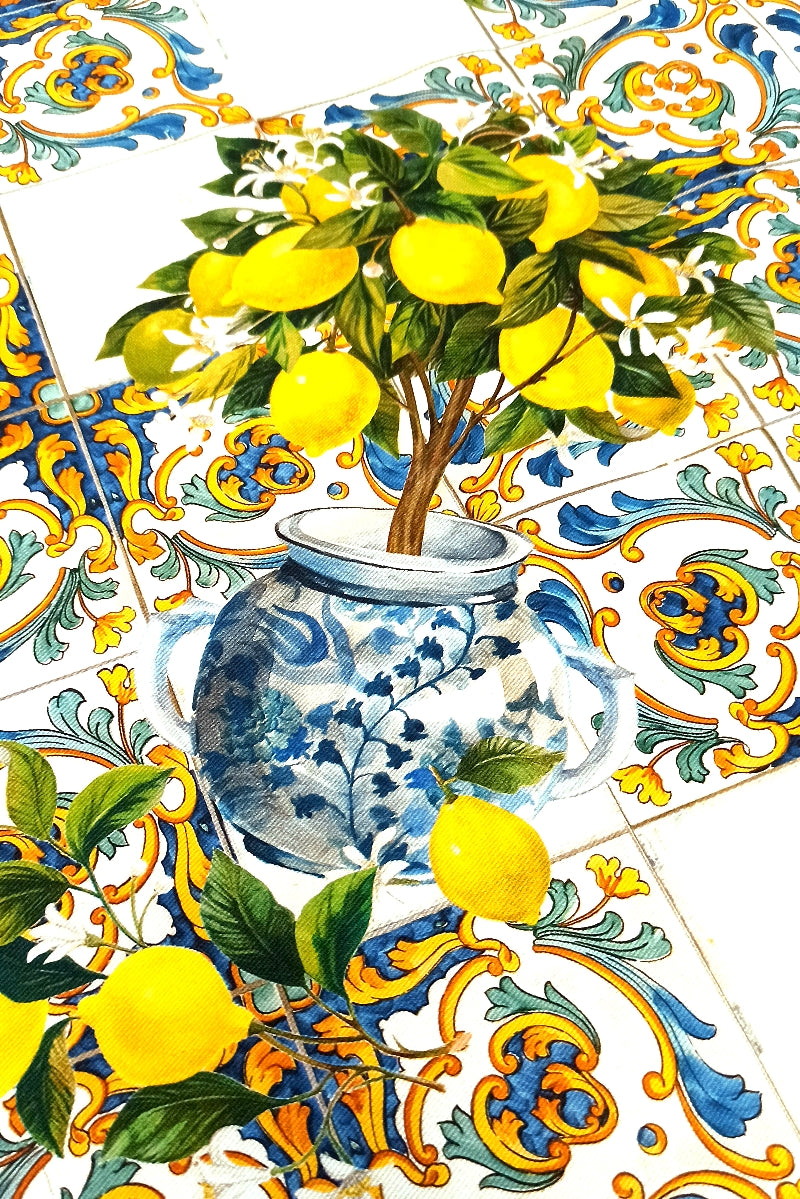 The Lemon Vase Tablecloth - Made in Italy