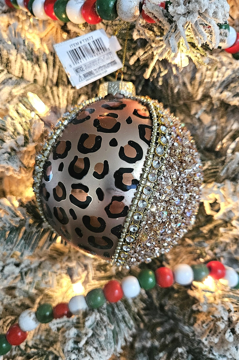 The Leopard  Ball Christmas Ornament