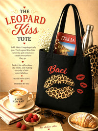leopard kiss tote
