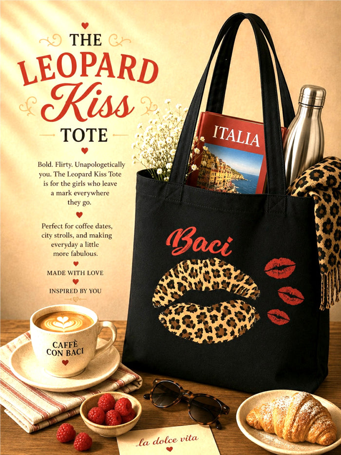 leopard kiss tote