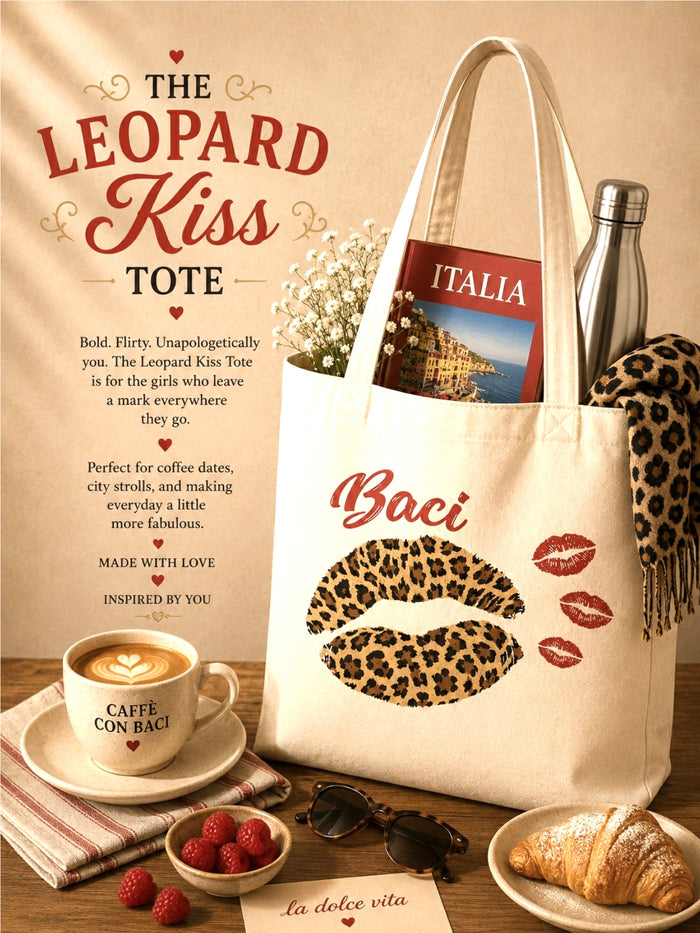 leopard kiss tote