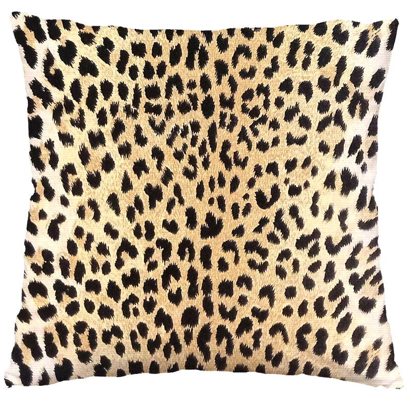 The Leopard  Velour Throw Pillow - Made in Italy
