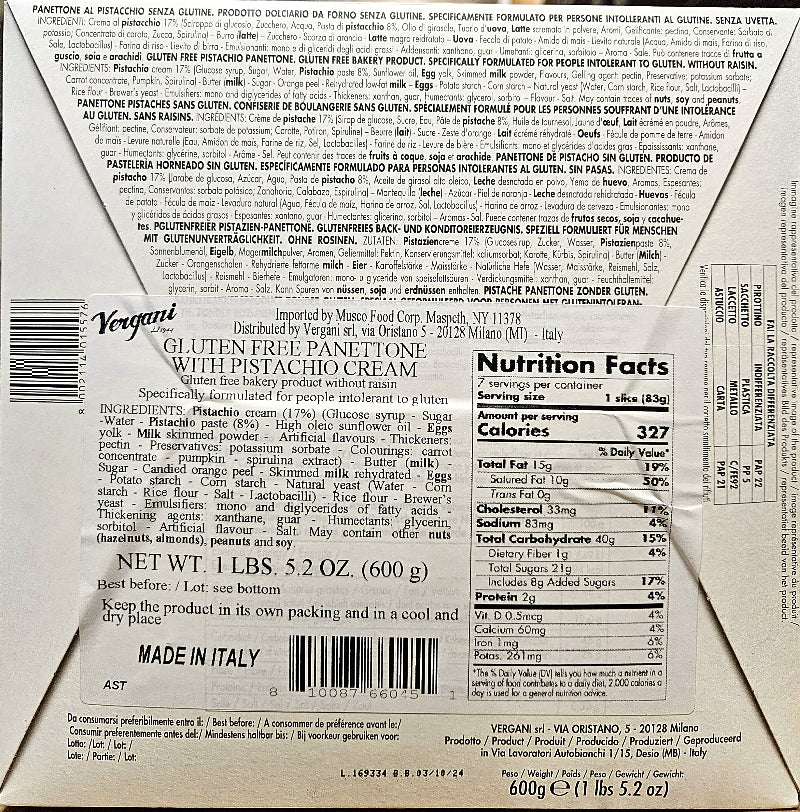 Gluten Free Panettone with Limoncello Cream by Vergani