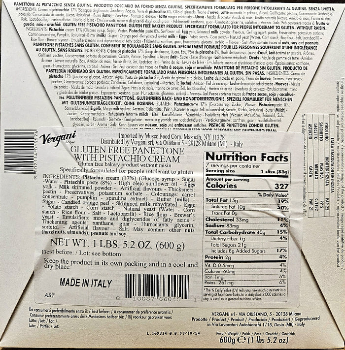 Gluten Free Panettone with Limoncello Cream by Vergani