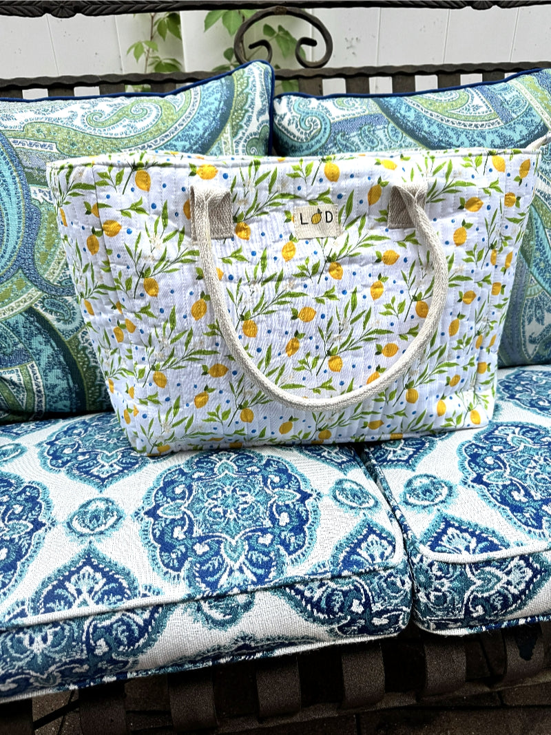 The Limoncello Quilted Tote Bag - Imported from Italy