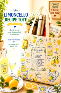 Limoncello Recipe tote shopping bag.