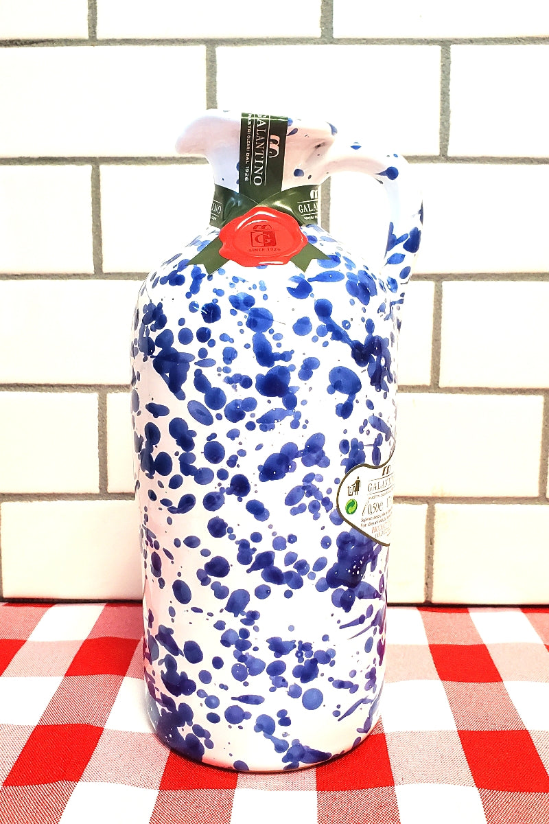 Macchiato Blu` - Extra Virgin Olive Oil from Puglia in Ceramic Jug by Frantoio Galantino