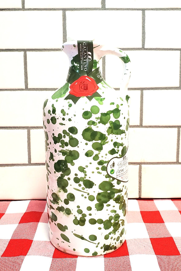 Macchiato Verde - Extra Virgin Olive Oil from Puglia in Ceramic Jug by Frantoio Galantino