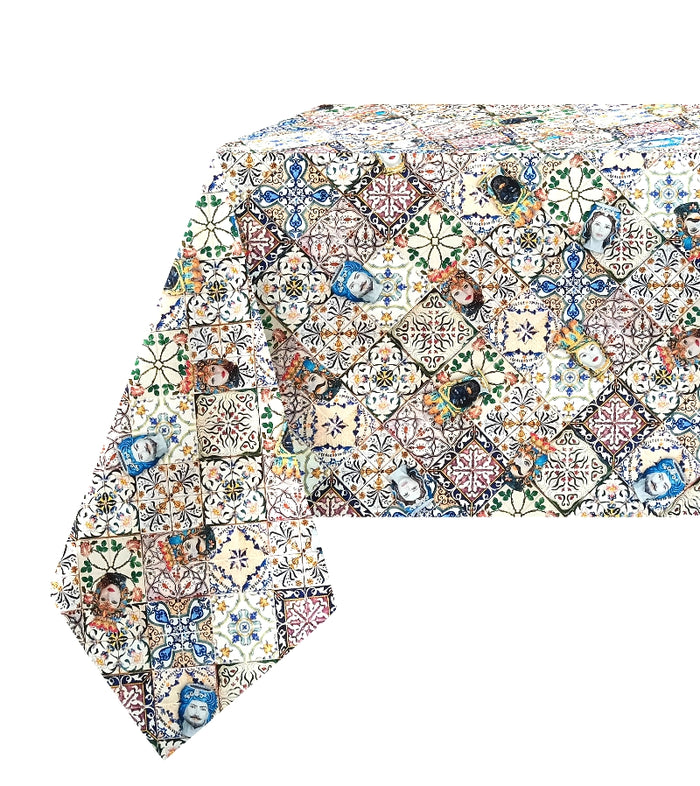 The Majolica Testa di Moro Tablecloth - Made in Italy