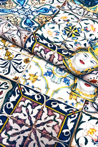 The Majolica Testa di Moro Tablecloth - Made in Italy