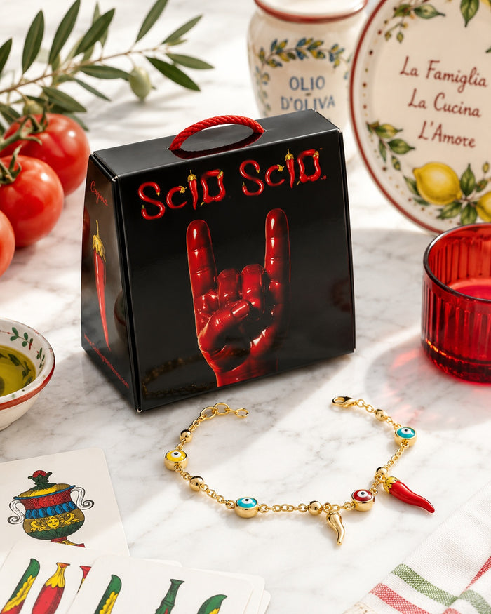 The Evil Eye (Malocchio) Capri Cornicello Bracelet - Yellow Gold - PRE-ORDER