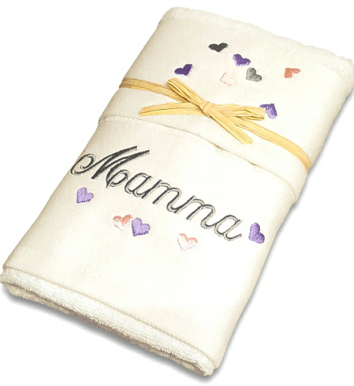 The Embroidered Mamma Bath Towel Set - Made in Italy
