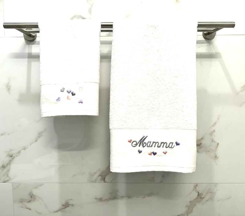 The Embroidered Mamma Bath Towel Set - Made in Italy