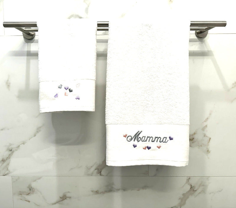 The Embroidered Mamma Towels Set - Made in Italy