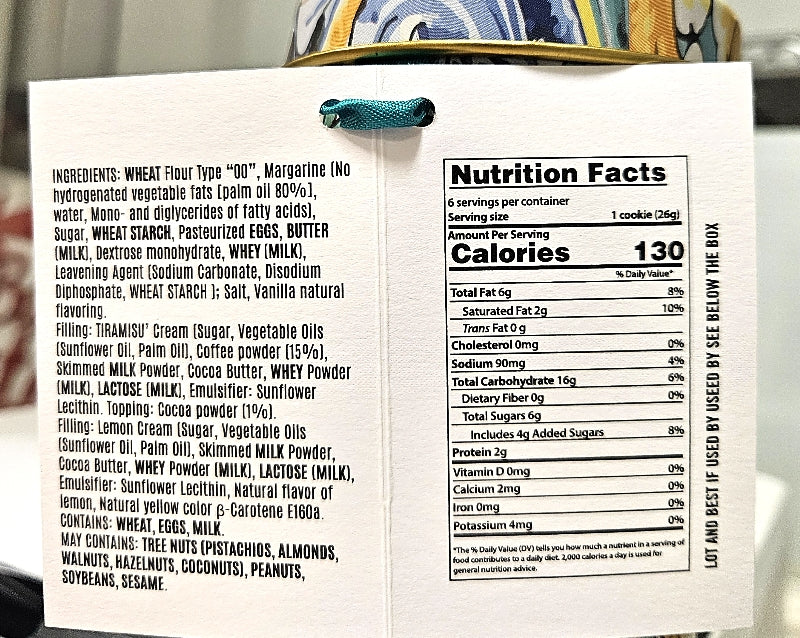 Mini Tarts Filled with Tiramisu` and Lemon Cream in Gift Tin