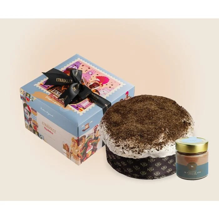 Chocolate of Modica IGP Panettone with Chocolate Cream Jar - Box Set