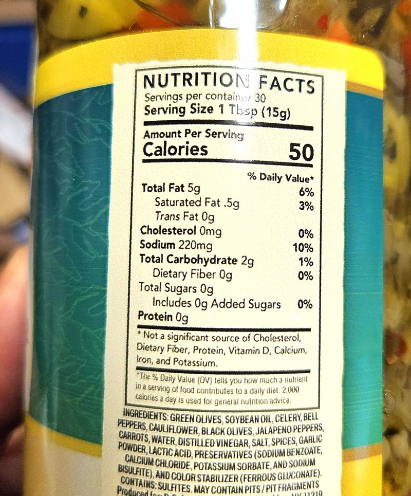 Muffuletta - Mediterranean Olive Salad - Hot