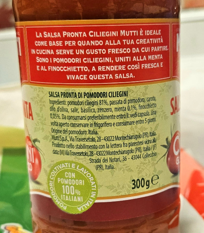 Mutti - Salsa Pronta - Ciliegini - Gusto Dolce