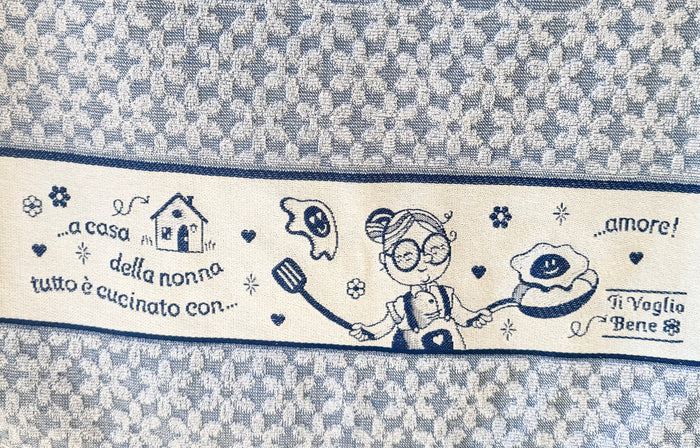 BLUE- FREE Ti Voglio Bene Terry Cloth Dish Towel - Made in Italy
