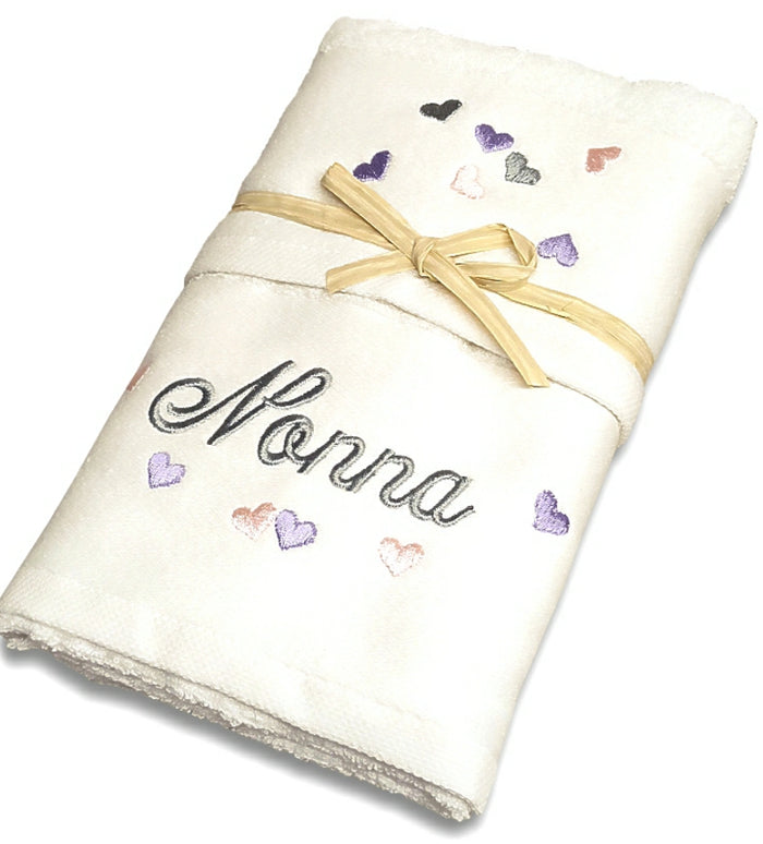 The Embroidered Nonna Bath Towel Set - Made in Italy