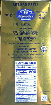 Organic Pastina Acini di Pepe - Cav. Giuseppe Cocco