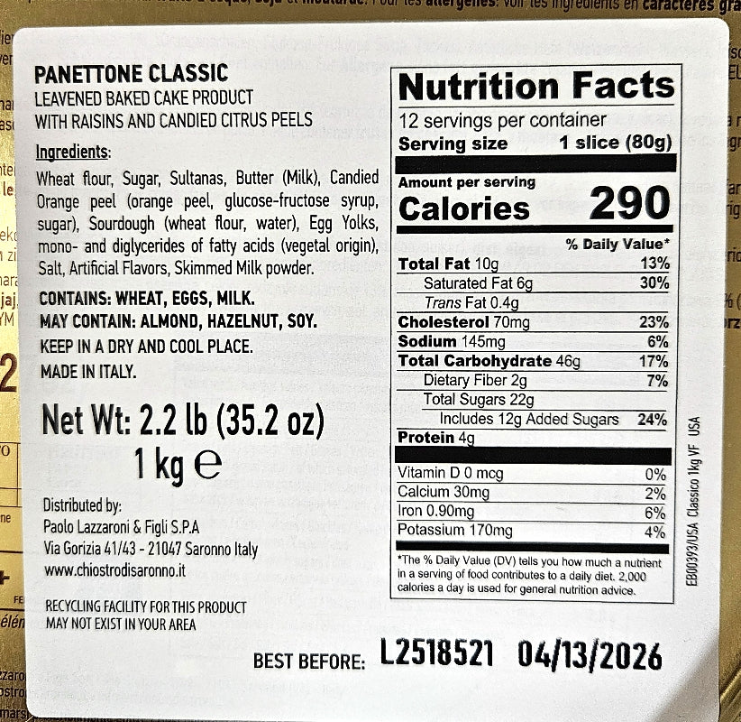 Panettone Antica Recetta in Red Tin - 1 Kg