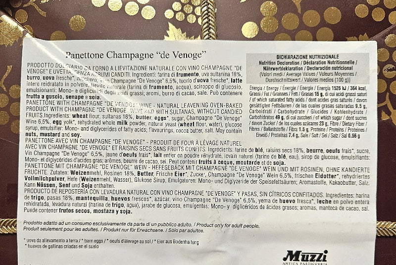 Panettone Champagne "de Venoge"  by Muzzi