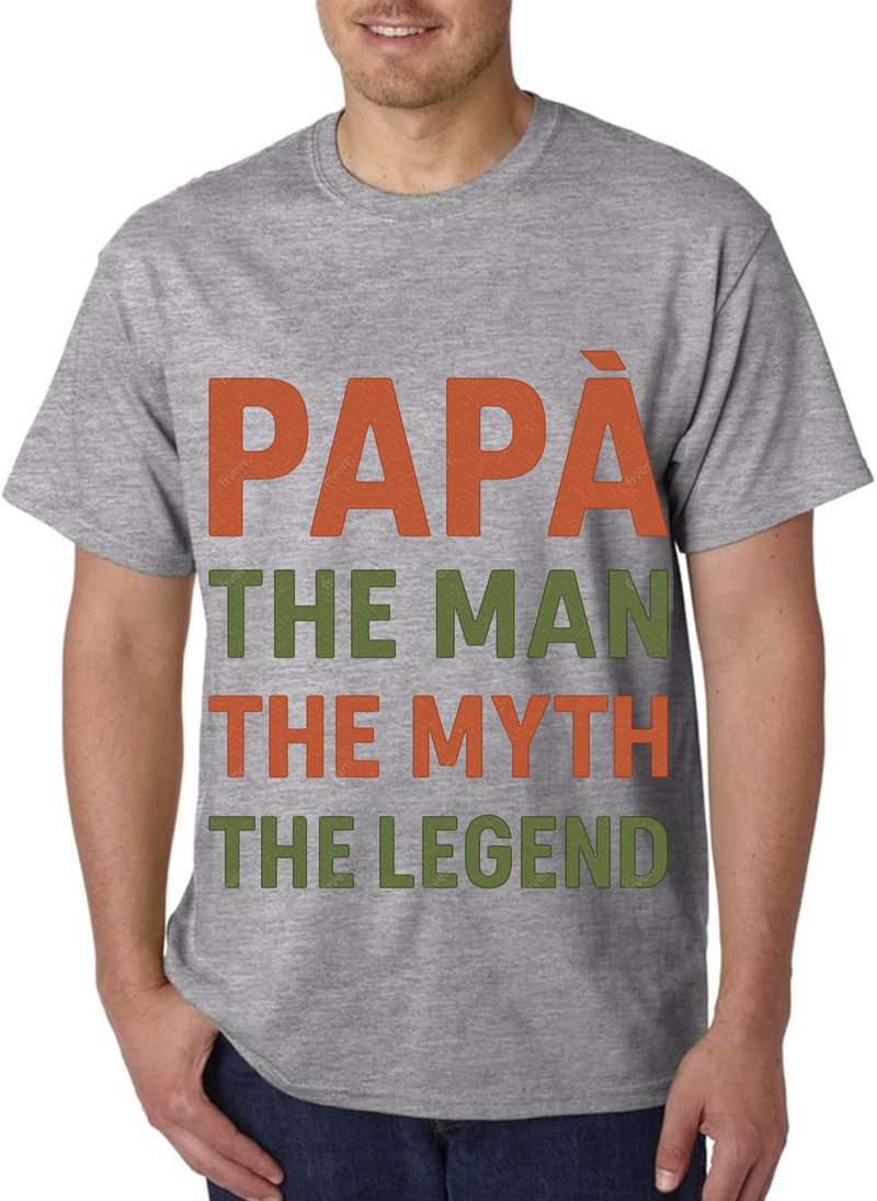 Papa` the Man the Myth the Legend - Gray