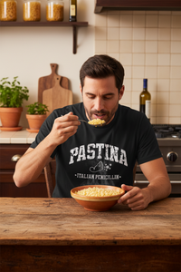Pastina tee with bowl of pastina
