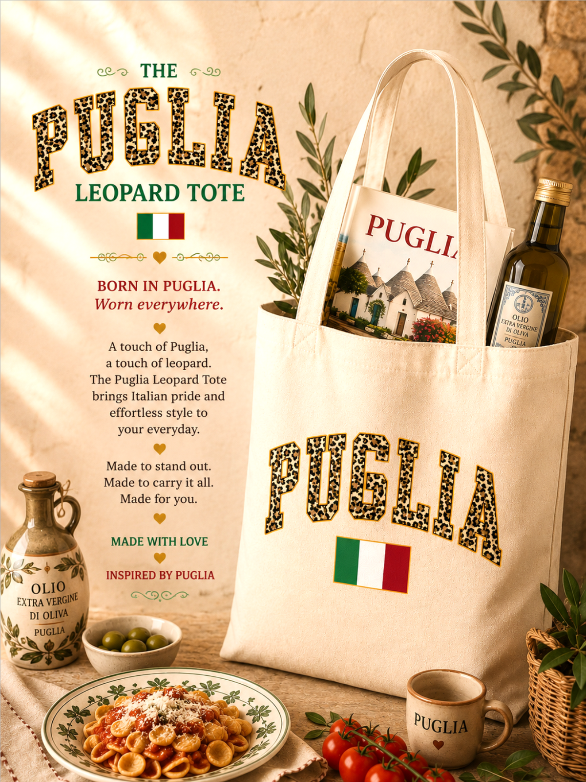 Puglia Leopard  Print Tote