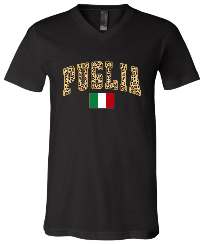 Puglia Leopard Print V-Neck Shirt - Unisex