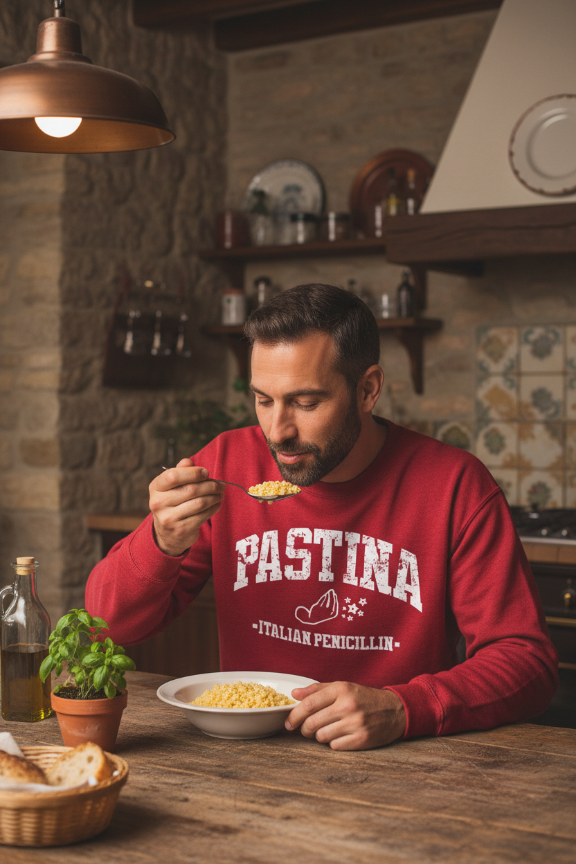 Red Pastina sweatshirt lifestyle photo