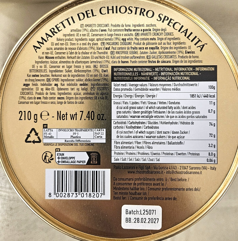 Crunchy Amaretti  Retro Tin