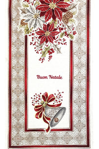 The Buon Natale - Poinsettia Runner - 16 x 70 - Made in Italy