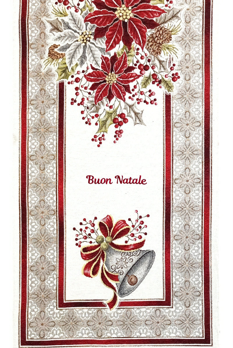 The Buon Natale - Poinsettia Runner - 16 x 70 - Made in Italy