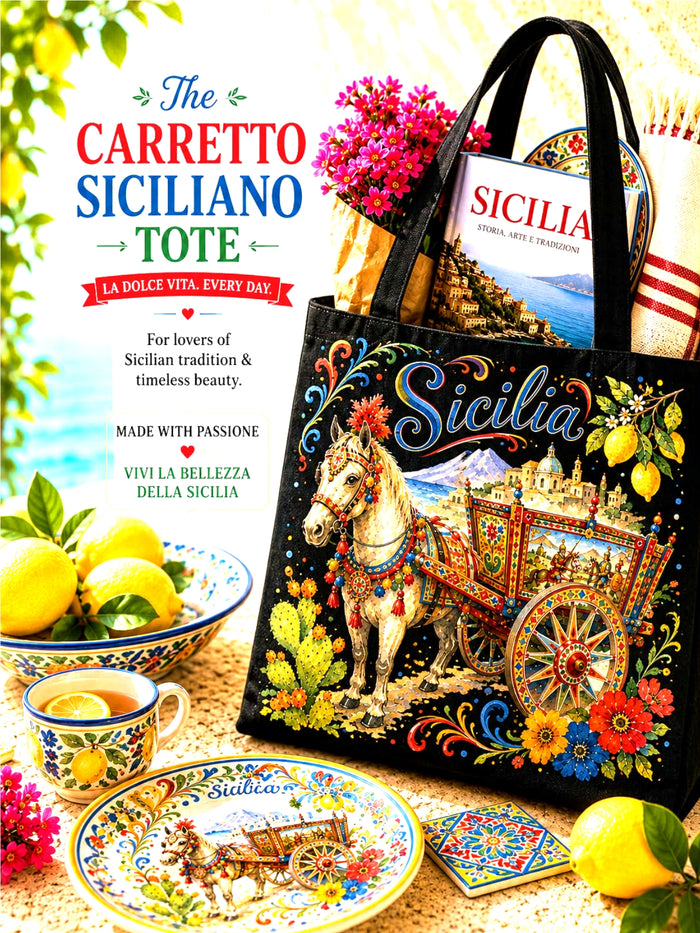 Italian tote bag carretto sicilian