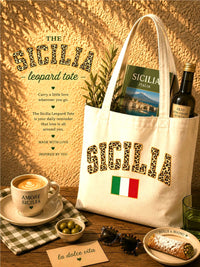 sicilia leopard tote bag