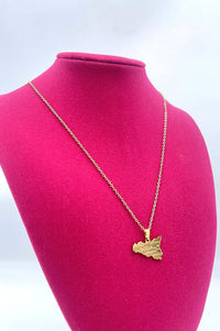 Sicily Map Necklace - Gold - Stainless Steel
