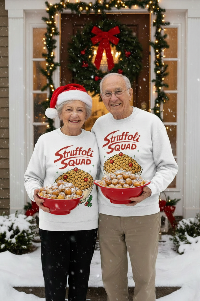 Struffoli Squad White Sweatshirt - Red Bowls