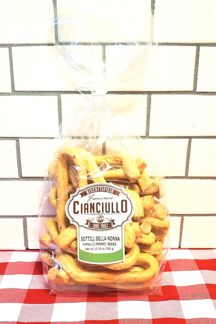 Taralli Sottili della Nonna - Thin Long Taralli with Fennel Seeds