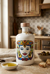 Testa di Mora bottle with the olive oil dish moved to the opposite side