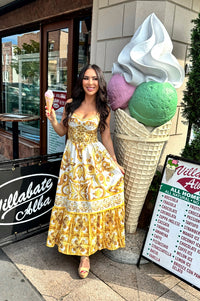 The Italian Tile Dress - Gold