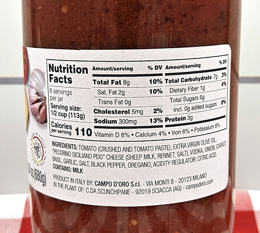 Vodka Tomato Sauce   by Campo D'Oro